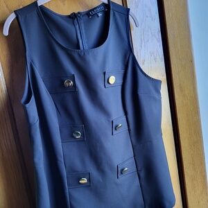 Eloqui Black peplum gold buttons